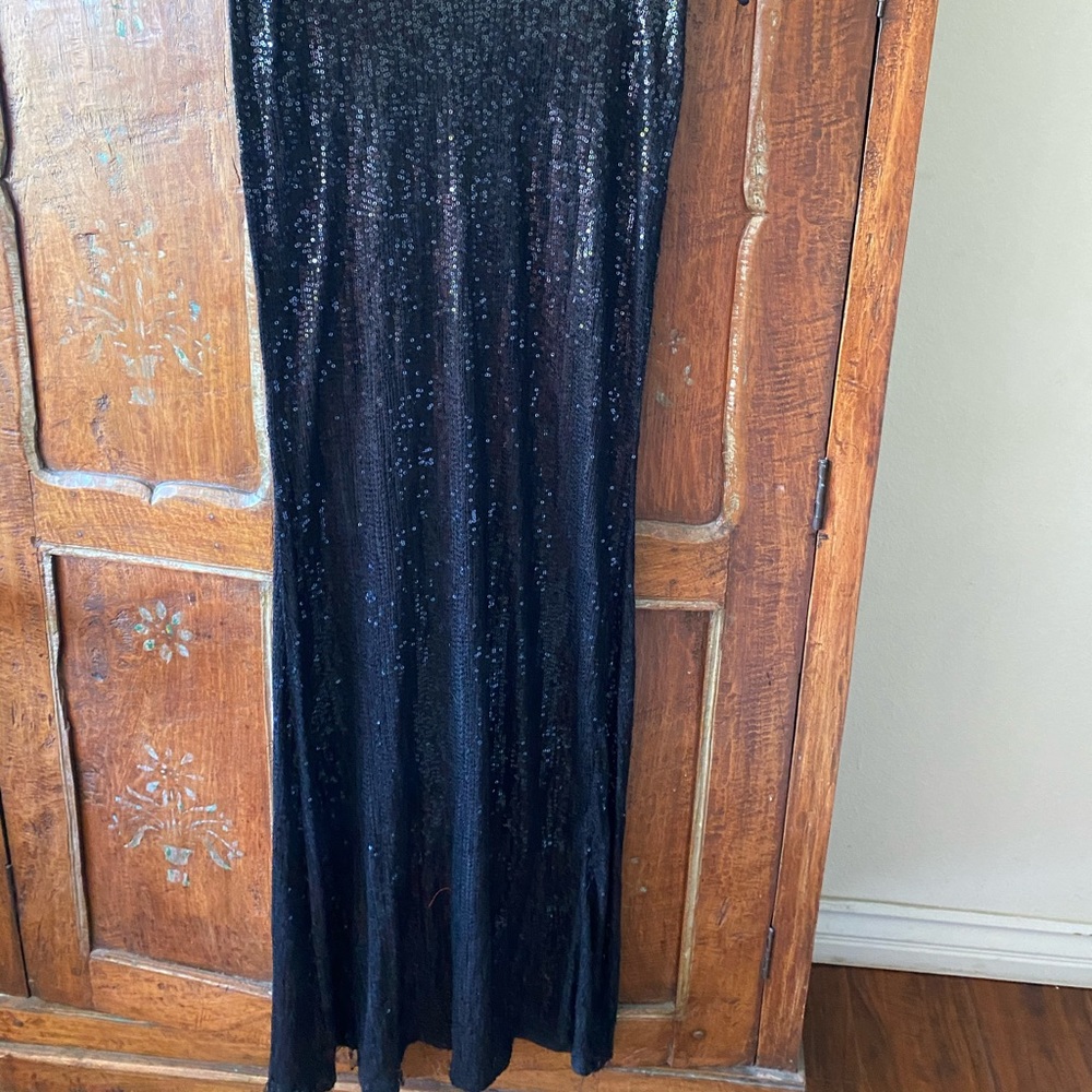 Chan Luu black sequin maxi skirt, size S